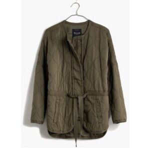 Madewell Olive Quilted drawstring Jacket